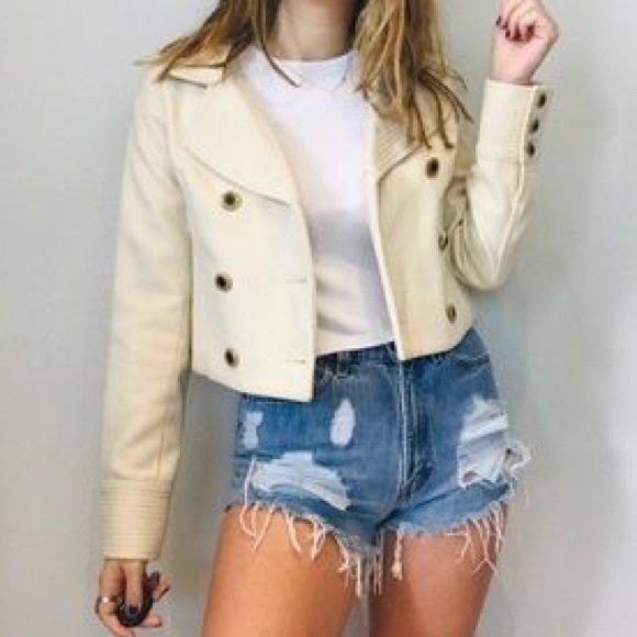 Free People Jackets & Blazers - Free People Wool-Blend Cropped Peacoat